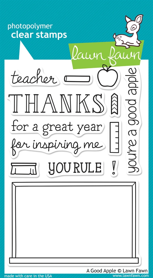 Lawn Fawn Clear Stamp Set - A Good Apple