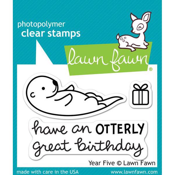 Lawn Fawn Clear Stamp - Year Five / Otterly Great Birthday