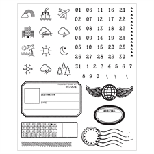 Sizzix Framelits Die & Stamp Set By 49 & Market - Globetrotter\'s Marks