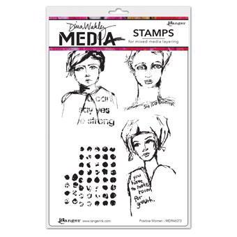 Dina Wakley Cling Rubber Stamp Set - Positive Women