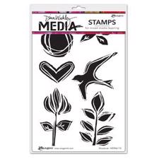 Dina Wakley Cling Rubber Stamp Set - Wood Cuts