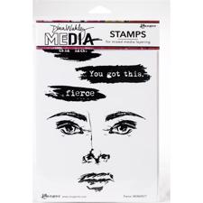 Dina Wakley Cling Rubber Stamp Set - Fierce