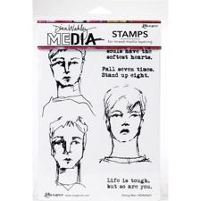 Dina Wakley Cling Rubber Stamp Set - Strong Men 