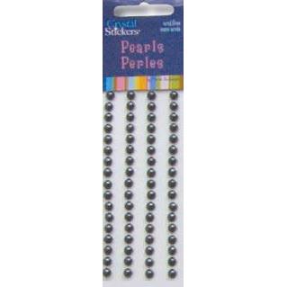Selvklæbende Halv-perler - Charcoal / 5 mm