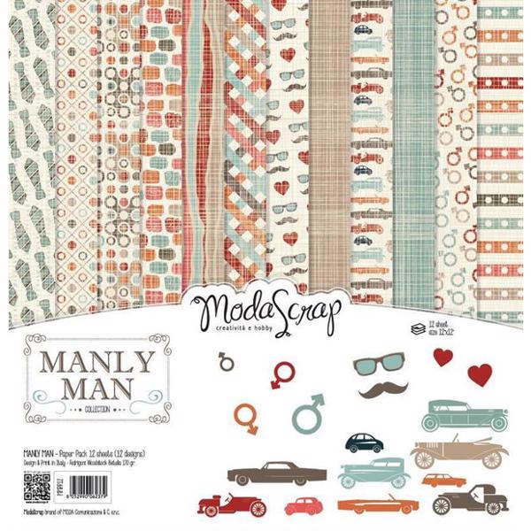 ModaScrap Paper Pack 12x12" - Manly Man