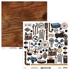 Mintay Papers 12x12" Paper Elements Sheet - Garage 