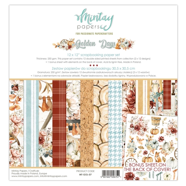 Mintay Papers 12x12" Paper Set - Golden Days