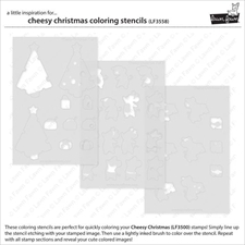 Lawn Fawn Clippings Coloring Stencils - Cheesy Christmas