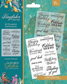 Crafters Companion Clear Stamp - Kingfisher / All Occasion Sentiments