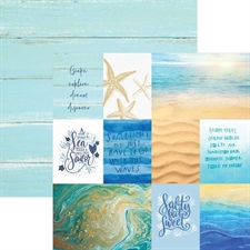 Paper House Scrapbook Paper 12x12" - Summer / Coastal Waves Tags