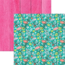 Paper House Scrapbook Paper 12x12" - Summer / Flamingos