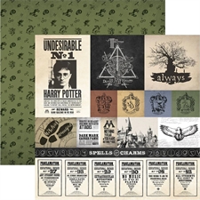 Paper House Scrapbook Paper 12x12" - Harry Potter / Parchment Tags