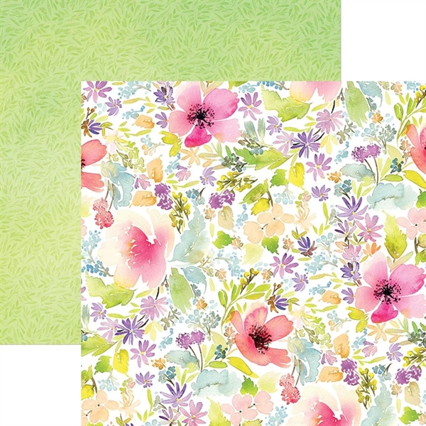 Paper House Scrapbook Paper 12x12" - Spring Floral