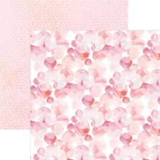Paper House Scrapbook Paper 12x12" - Watercolor Polka Dots Pink