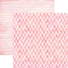 Paper House Scrapbook Paper 12x12" - Watercolor Plaid Pink