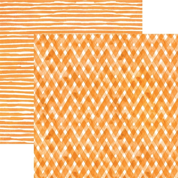 Paper House Scrapbook Paper 12x12" - Watercolor Plaid Orange