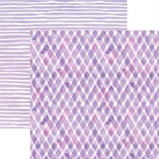 Paper House Scrapbook Paper 12x12" - Watercolor Plaid Purple