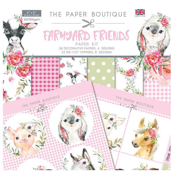 The Paper Boutique Paper KIT 8x8" - Farmyard Friends (paper pad + toppers)