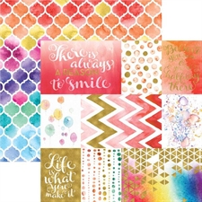 Paper House Scrapbook Paper 12x12" - Foiled Paper / A Reason to Smile