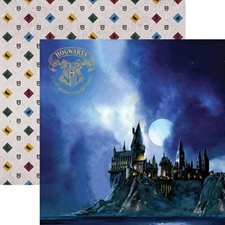 Paper House Scrapbook Paper 12x12" - Foiled Paper / Harry Potter Hogwarts at Night