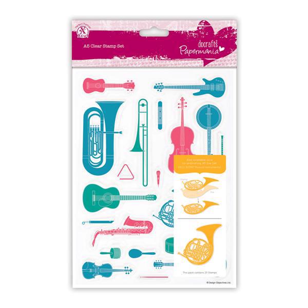 Papermania Clear Stamp Set - Music Instruments