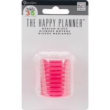 Happy Planner - Discs (ringe) 1.25" - Clear Hot Pink (9 pcs)
