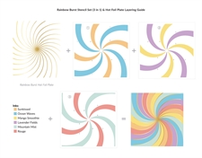 Altenew Stencil 6x6" - Rainbow Burst Simple Coloring Stencil Set (3 pcs).