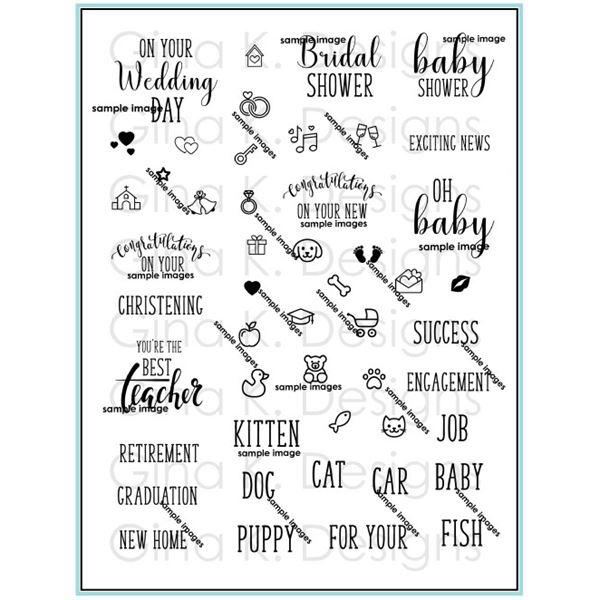 Gina K Design Clear Stamps - Reasons to Celebrate