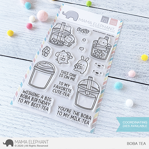 Mama Elephant Clear Stamp Set - Boba Tea