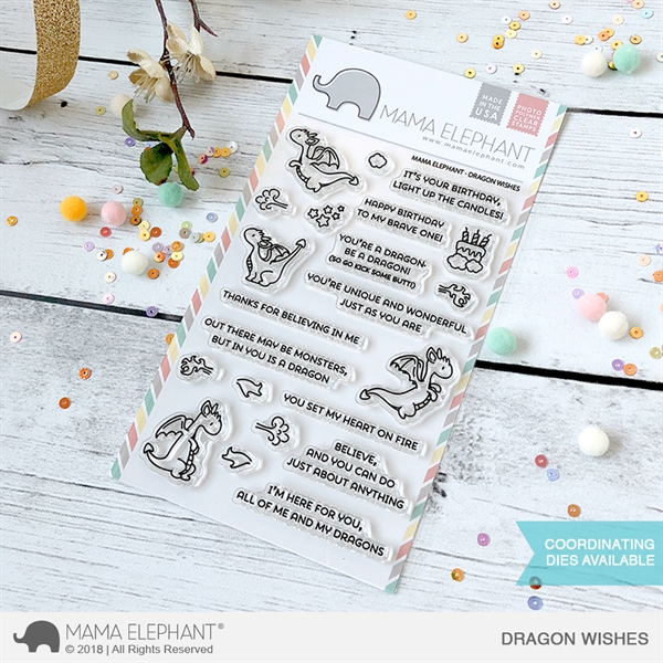 Mama Elephant Clear Stamp Set - Dragon Wishes