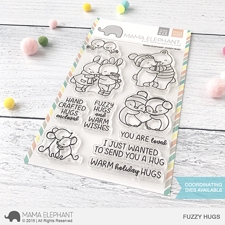 Mama Elephant Clear Stamp Set - Fuzzy Hugs