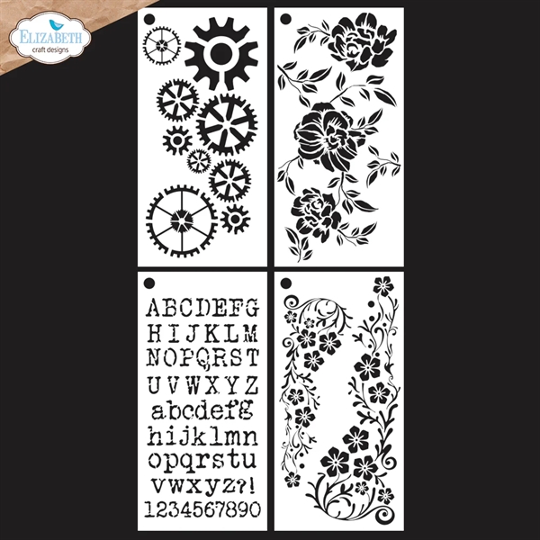 Elizabeth Crafts Stencils - Journal Stencils 8 (Garden Collection)
