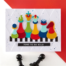 Spellbinders Dies + Stencil + Embossingfolder + Stamp - Check Mate / I Want it All BUNDLE
