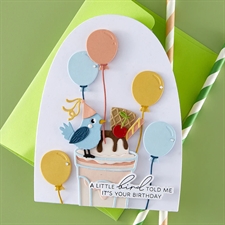 Spellbinders BetterPress Plate & Die Set - Happier Hour / Fountain Wishes Sentiments