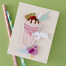 Spellbinders BetterPress Plate & Die Set - Happier Hour / Fountain Wishes Sentiments