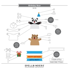 Simon Hurley by Spellbinders Dies -  Sending Hugs / Birthday Bear