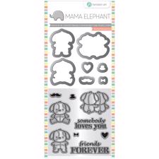 Mama Elephant / Hampton Art Clear Stamp & Die Set - Lovey Puppy (mini)