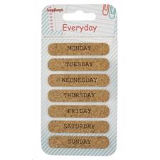 ScrapBerrys CORK Stickers - Everyday 3 / Weekdays