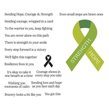 Spellbinders Stamps & Dies - We all have Baggage / Awarenhess Ribbon & Sentiments