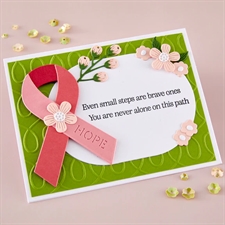 Spellbinders Stamps & Dies - We all have Baggage / Awarenhess Ribbon & Sentiments
