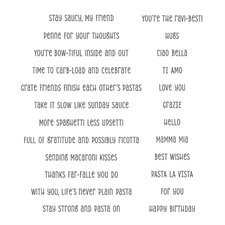 Spellbinders Clear Stamps - Buon Appetito / Stay Saucy