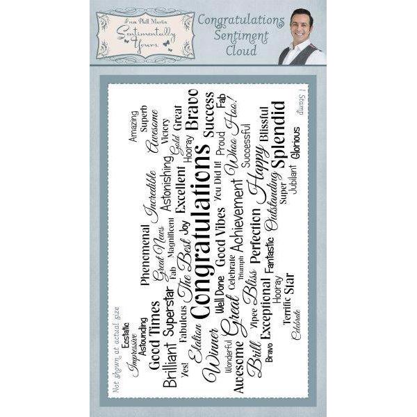 Sentimentally Yours Clear Stamps - Cloud Sentiments / Congratulations