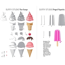 Sunny Studio Stamps - Clear Stamp / Two Scoops