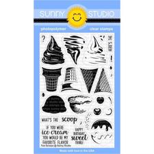 Sunny Studio Stamps - Clear Stamp / Two Scoops