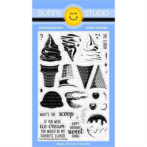 Sunny Studio Stamps - Clear Stamp / Two Scoops