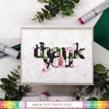 Waffle Flower Die - Oversized Thank You Print