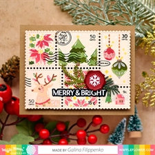 Waffle Flower Stencil Set - Postage Collage / Christmas Stencil