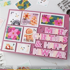 Waffle Flower Clear Stamp - Postage Collage Stamp Set / Royal Mail