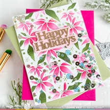 Waffle Flower Stencil Set - Poinsettia Background