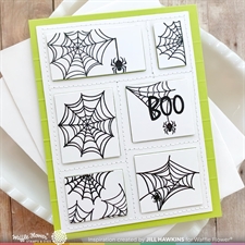 Waffle Flower Clear Stamp - Postage Collage Stamp Set / Spider Web